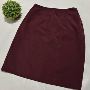 Worthington Red Maroon Modest Office Career Pencil Skirt Size 6‎ Fall Classic